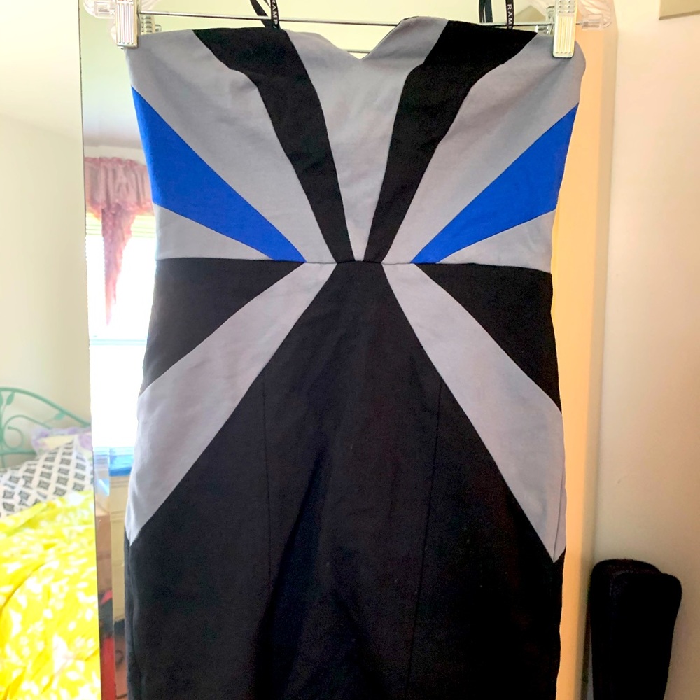 Strapless knee length stretchy dress